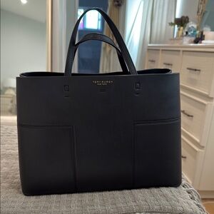 Tory Burch Black Leather Tote Bag